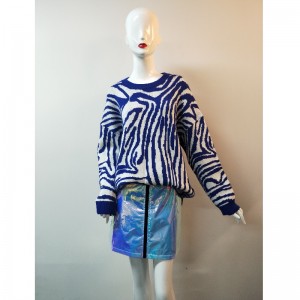 LADIES' BLUE SWIRL PRINT JUMPER RLWS0011F