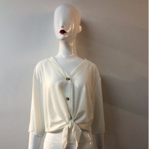 WHITE TIE FRONT BLOUSE JLWB0004