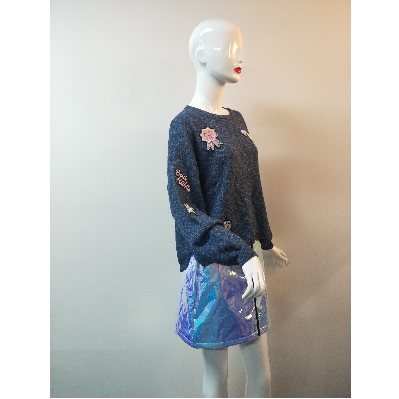 LADIES' CARTOON BADGE JUMPER RLWS0013F