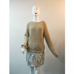 BROWN  KNIT SWEATER RLWS0023F