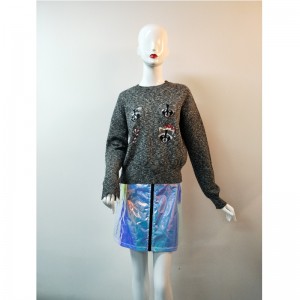 GREY ANIMAL PRINT SWEATER RLWS0060F