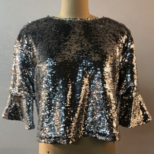 SILVER SHINY BEAD BLOUSE JLWB0013