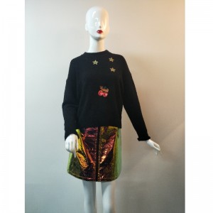 BLACK  PRINT SWEATER RLWS0076F