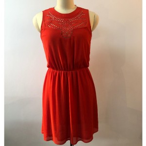 RED SLEEVELESS DRESS JLWD0033