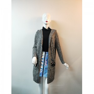 GREY CARDIGAN SWEATER RLWS0091F