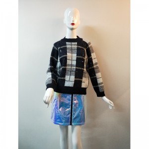 BLACK CHECK SWEATER RLWS0115F