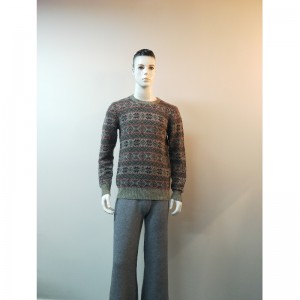 GREY PRINT SWEATER RLMS0040F