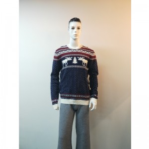 NAVY  PRINT SWEATER RLMS0047F