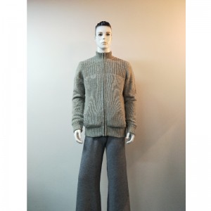 GREY SWEATER COAT RLMS0067F