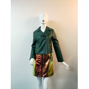 GREEN PU BIKER JACKET RLWPJ0002N