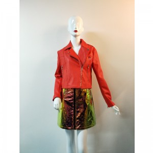 RED PU  BIKER JACKET RLWPJ0004N