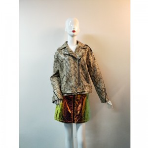 BROWN SERPENTINE PU JACKET RLWPJ0009N