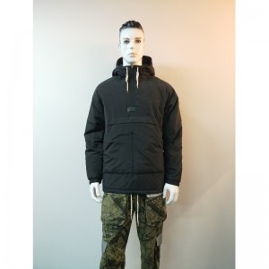 BLACK HOODED PUFFER JACKET RLMPC0014