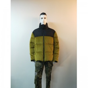 YELLOW&BLACK CONTRAST MEN'S PUFFER JACKET RLMPC0020N