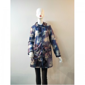 LADIES' NAVY PRINTED TPU JACKET RLWTJ0004