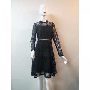 LADIES' LACE DRESS IN BLACK JLWD0038