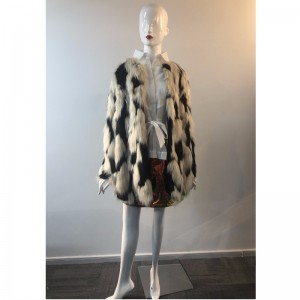 LADIES' ZEBRA PRINT FUR COAT RLWF0003