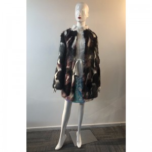 LADIES' COLLARLESS FUR COAT RLWF0024