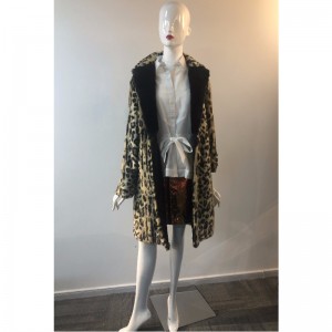 LADIES'  LEOPARD PRINT FUR COAT RLWF0028