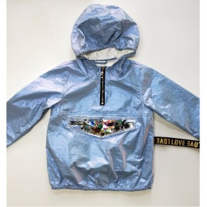 CHILDREN'S BLUE HOODED WINDERBREAKER RLCJ0002N