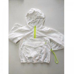 CHILDREN'S WHITE HOODED WINDERBREAKER RLCJ0004N