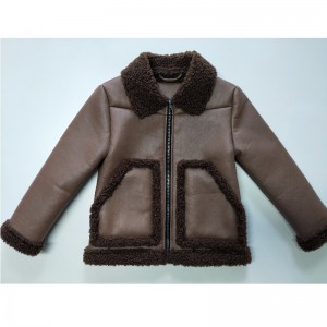 CHILDREN'S BROWN PU JACKET RLCPJ0001N