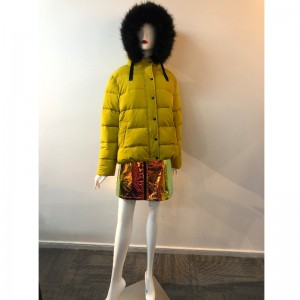 LADIES' YELLOW HOODED COAT RLWPC0026