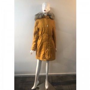 LADIES' YELLOW HOODED COAT RLWPC0041