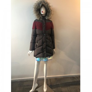 LADIES' CONTRASTED PUFFER COAT RLWPC0068