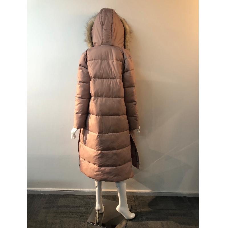 LADIES' LONGLINE PUFFER COAT IN CHAMPAGNE RLWPC0073