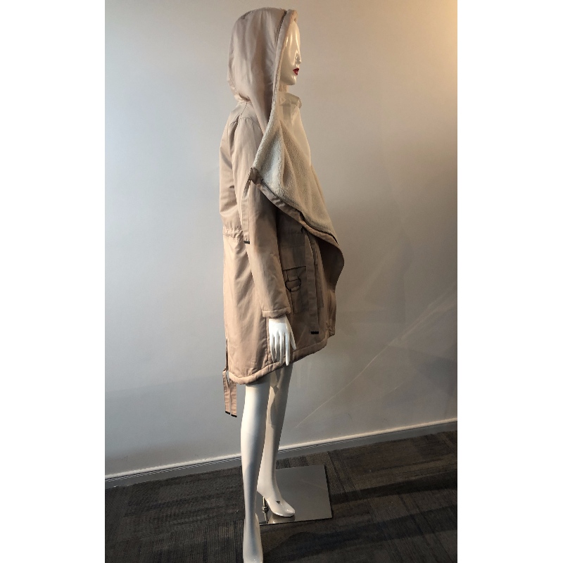 LADIES' WATERFALL PARKA WITH BORG LINING IN PINK RLWPC0075