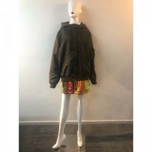 LADIES' KHAKI HOODED COAT RLWPC0078