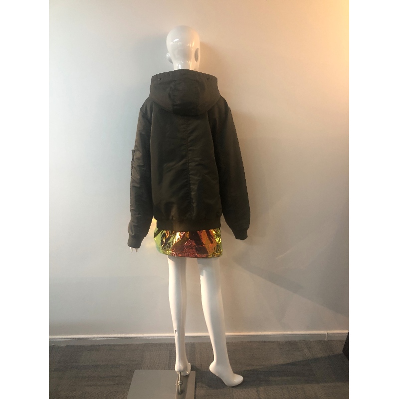 LADIES' KHAKI HOODED COAT RLWPC0078