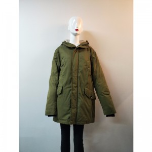 LADIES' KHAKI HOODED COAT RLWPC0088